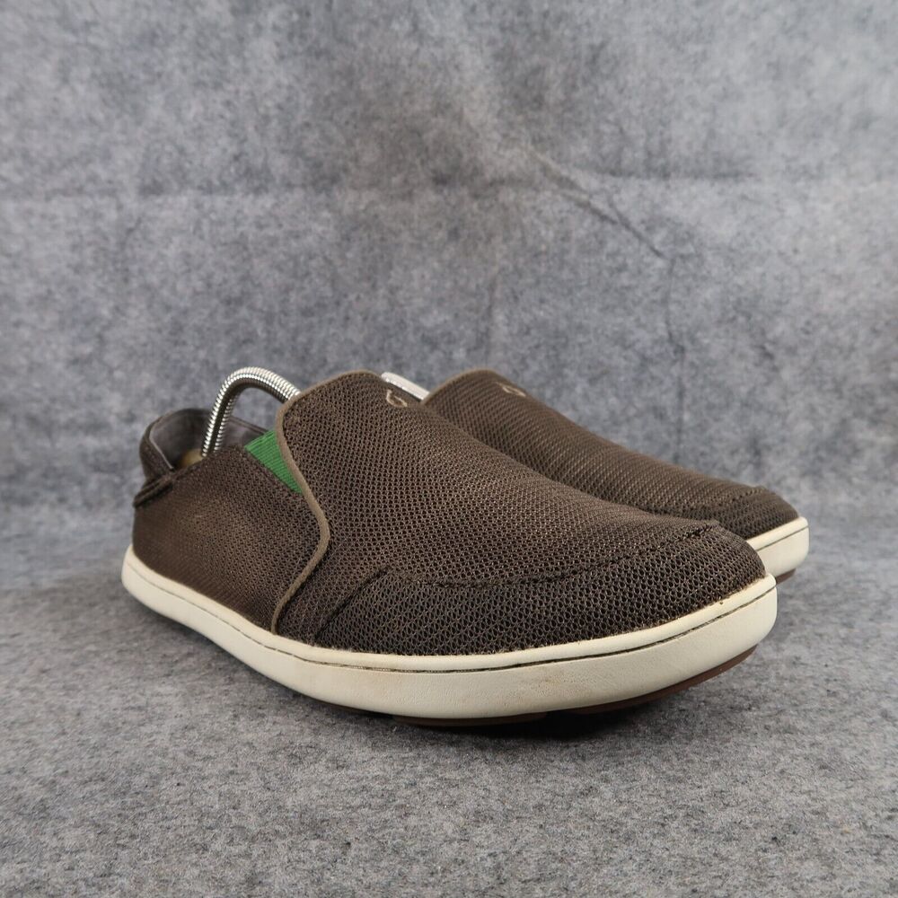 OluKai Shoes Mens 9 Casual Slip On Mesh Nohea Loafer Brown Slide Comfort Active